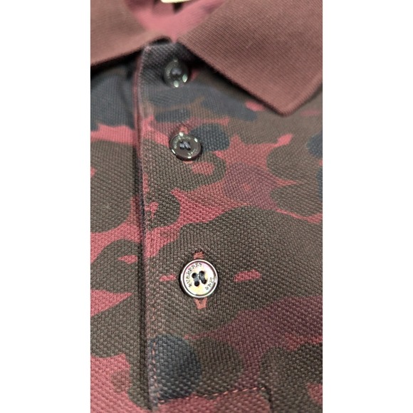 BURBERRY BRIT‎ Men Shirt Medium Polo Camo Logo Collar Short Sleeve Casual Luxury - Picture 2 of 10
